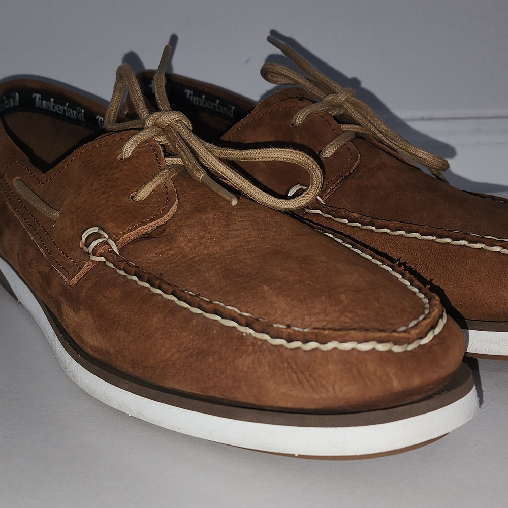 Timberland Men's Tan Leather Boat Shoes